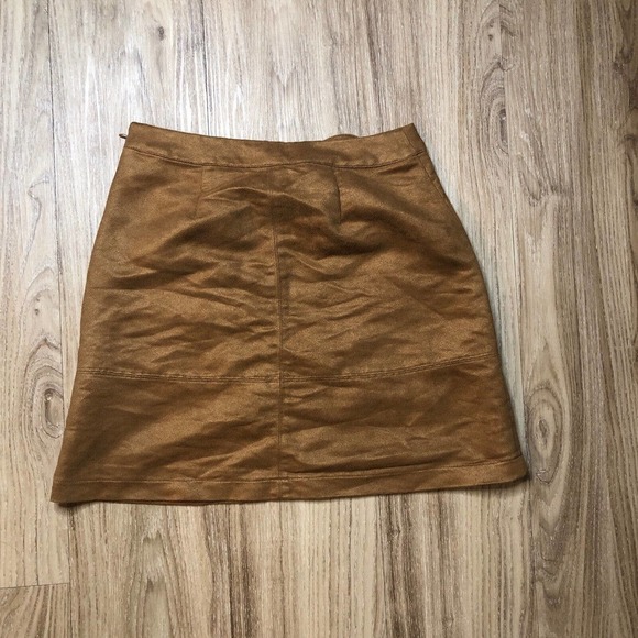 Womens LC Lauren Conrad Textured Mini Skirt SZ 2 Brown - Picture 5 of 5